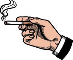 Smoking hand illustration vector
