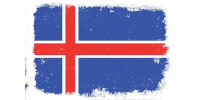 Flat design grunge Iceland flag background vector