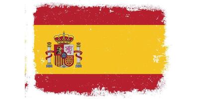 Vintage flat design grunge Spain flag background vector