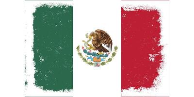 Flat design grunge Mexico flag background vector