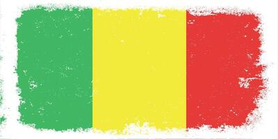 Flat design grunge Mali flag background vector