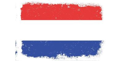Flat design grunge Netherlands flag background vector