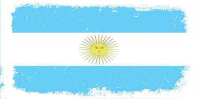 Vintage flat design grunge Argentina flag background vector