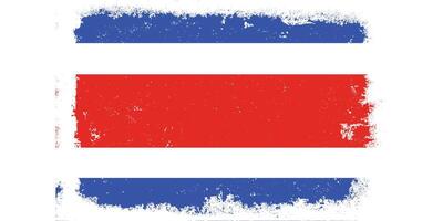 Flat design grunge Costa Rica flag background vector