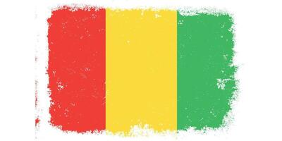 Flat design grunge Guinea flag background vector