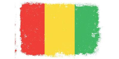 Flat design grunge Guinea flag background vector