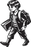 Schoolboy with a backpack. illustration vector