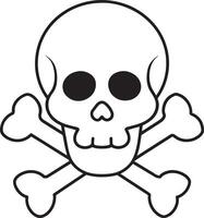 Skull and crossbones icon on white background. illustration. vector