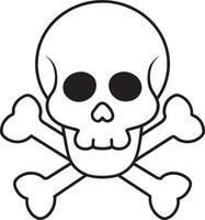 Skull and crossbones icon on white background. illustration. vector
