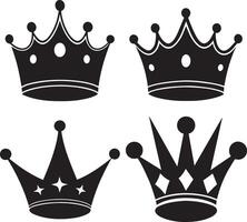 Crowns set. Isolated on white background. illustration. vector