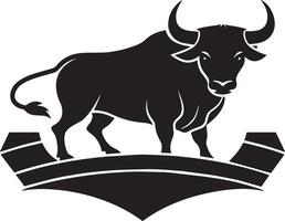 toro icono aislado en blanco antecedentes. negro y blanco ilustración. vector