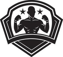 Bodybuilder. Fitness club logo icon isolated on white background vector