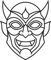 Coloring book for children Mask of the devil. illustration vector