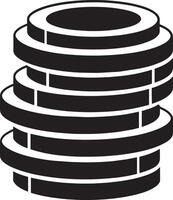 Stack of coins icon. Simple illustration of stack of coins icon for web vector