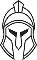 espartano casco icono. contorno ilustración de espartano casco icono para web vector