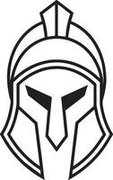 Spartan helmet icon. Outline illustration of spartan helmet icon for web vector