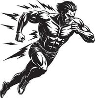 Running sprinter man Flat illustration isolated on white background vector