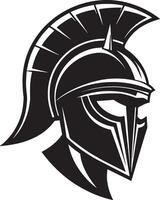 helmet of the spartan, vintage logo line art concept black and white color vector