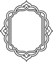 Oval border frame deco label. Simple line signboard vector
