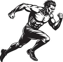 Running sprinter man Flat illustration isolated on white background vector