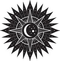 Tribal Tattoo. . Black and white engraving. illustration. vector