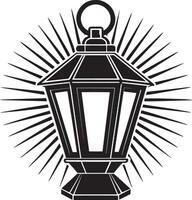 Lantern in black and white. illustration for your design vector