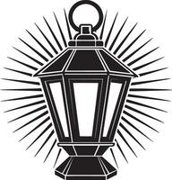 Lantern in black and white. illustration for your design vector