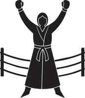 Silhouette of a woman in a kimono with raised hands vector