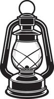 Lantern. Black and white illustration vector