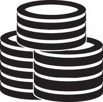 Stack of coins icon. Simple illustration of stack of coins icon for web vector