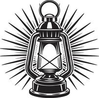 Lantern with rays. illustration on white background vector