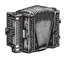 German accordion music sketch hand drawn sketch illustration vector