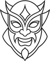 colorante libro para niños máscara de el diablo. ilustración vector