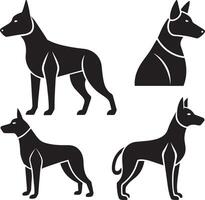 Doberman icon set. Simple set of dog icons for web design vector