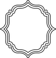 Oval border frame deco label. Simple line signboard vector