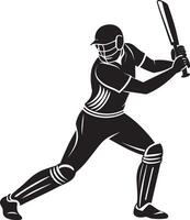 Cricket player batsman with bat.illustration on white background. vector