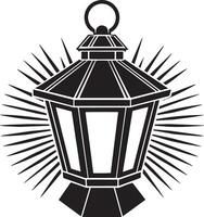 Lantern in black and white. illustration for your design vector