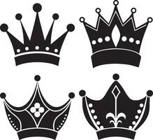 Crowns set. Isolated on white background. illustration. vector