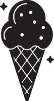 ice cream cone icon over white background. ice cream concept. illustration vector