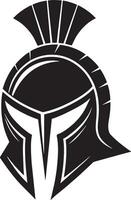 helmet of the spartan, vintage logo line art concept black and white color vector