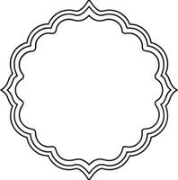 Oval border frame deco label simple line corner design. vector