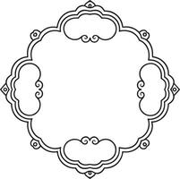 oval frontera marco deco etiqueta sencillo línea esquina diseño. vector