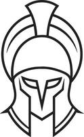 Spartan helmet icon. Outline illustration of spartan helmet icon for web vector