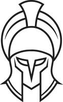 Spartan helmet icon. Outline illustration of spartan helmet icon for web vector