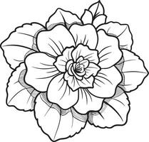 Illustration of a flower in a contour style on a white background vector