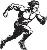 Running sprinter man Flat illustration isolated on white background vector