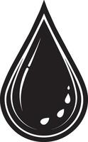 Creative Water drop Logo design. Flat black and white design. vector