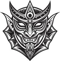 Spartan mask. Black and white illustration isolated on white background vector