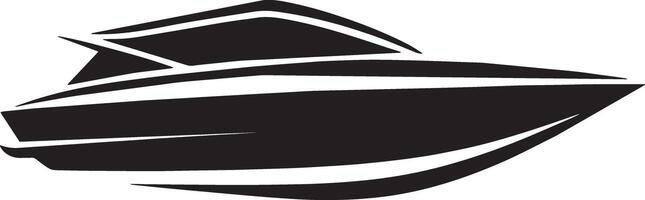 image of a black and white motorboat on a white background vector