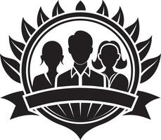 Group of business people logo. Black and white illustration on white background. vector